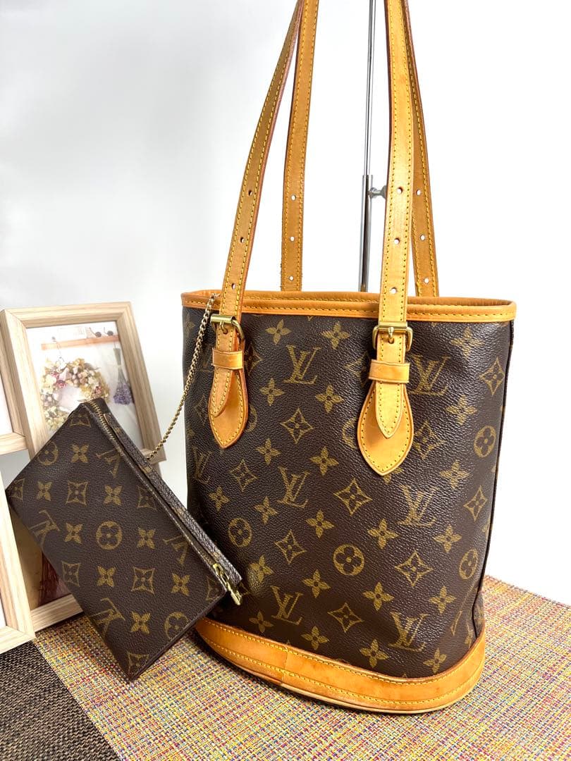 ✨極美品✨ルイ・ヴィトン モノグラム バケットPM ポーチ付き ベタ無し