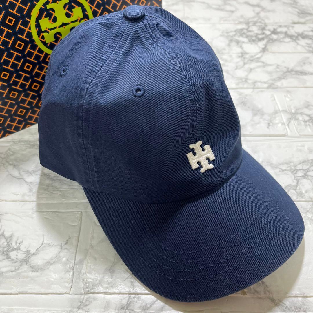 人気商品☆TORY BURCH トリーバーチ ロゴ キャップ ネイビー コットン