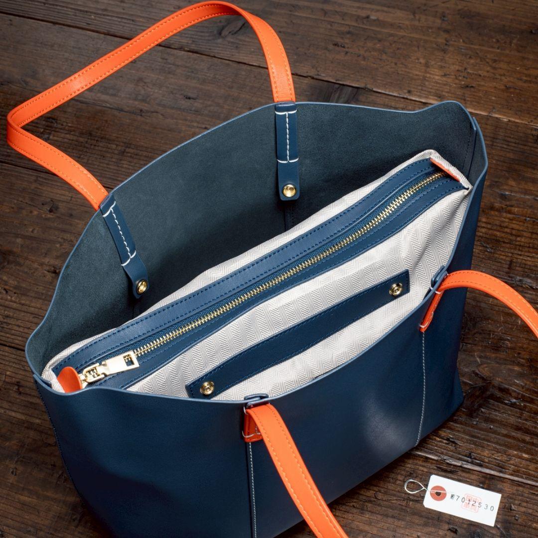 インディゴブルー 本革 イタリアンレザー メンズ 本革 メンズ トート