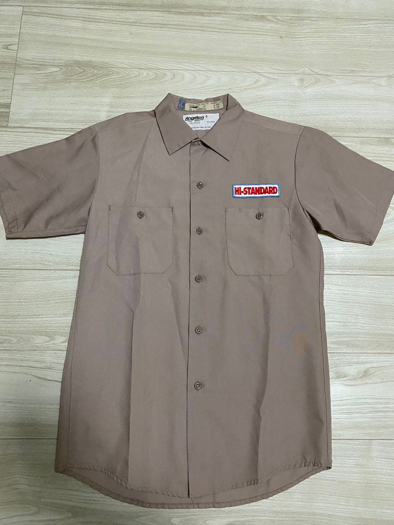 Hi-Standard 半袖ワークシャツ S ベージュ ハイスタ