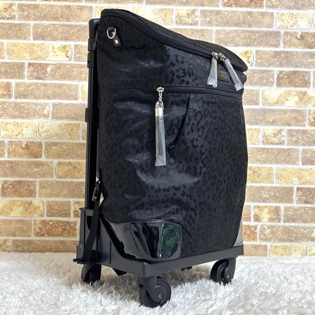 未使用】 SWANY スワニー キャリーバッグ 4輪 レオパード 座面付き