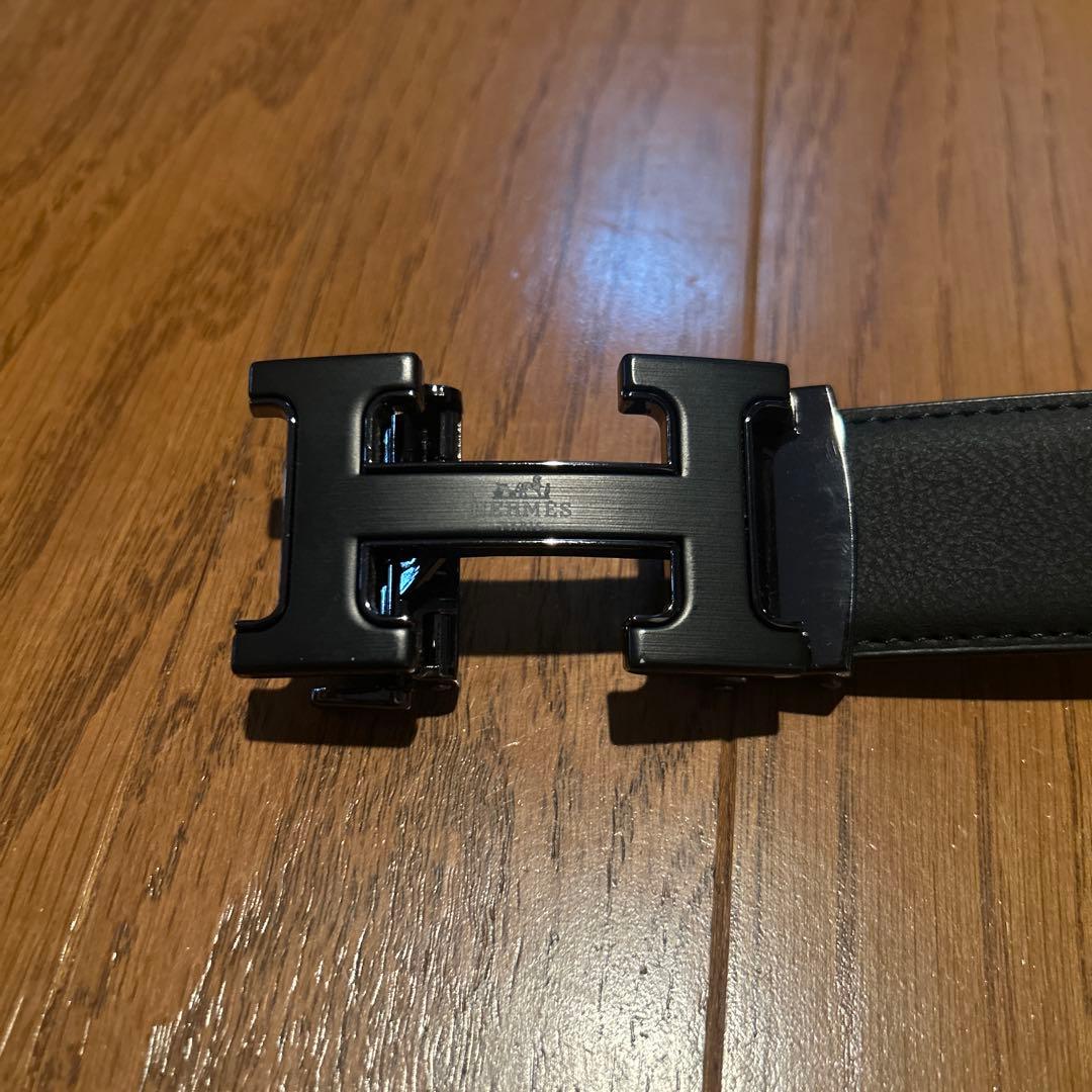 Hermès ブラック Hバックル ベルト
