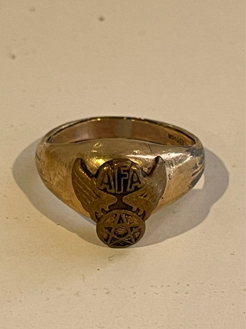 N*6様 AFA USA アメリカ　NY アンティーク　リング　14K