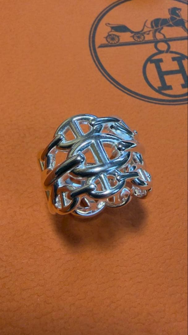 【tomo】エルメス　リング　シェーヌダンクルアンシェネ　GM 58 HERMES シェーヌダンクル アンシェネ リング GM/58 シルバー 925