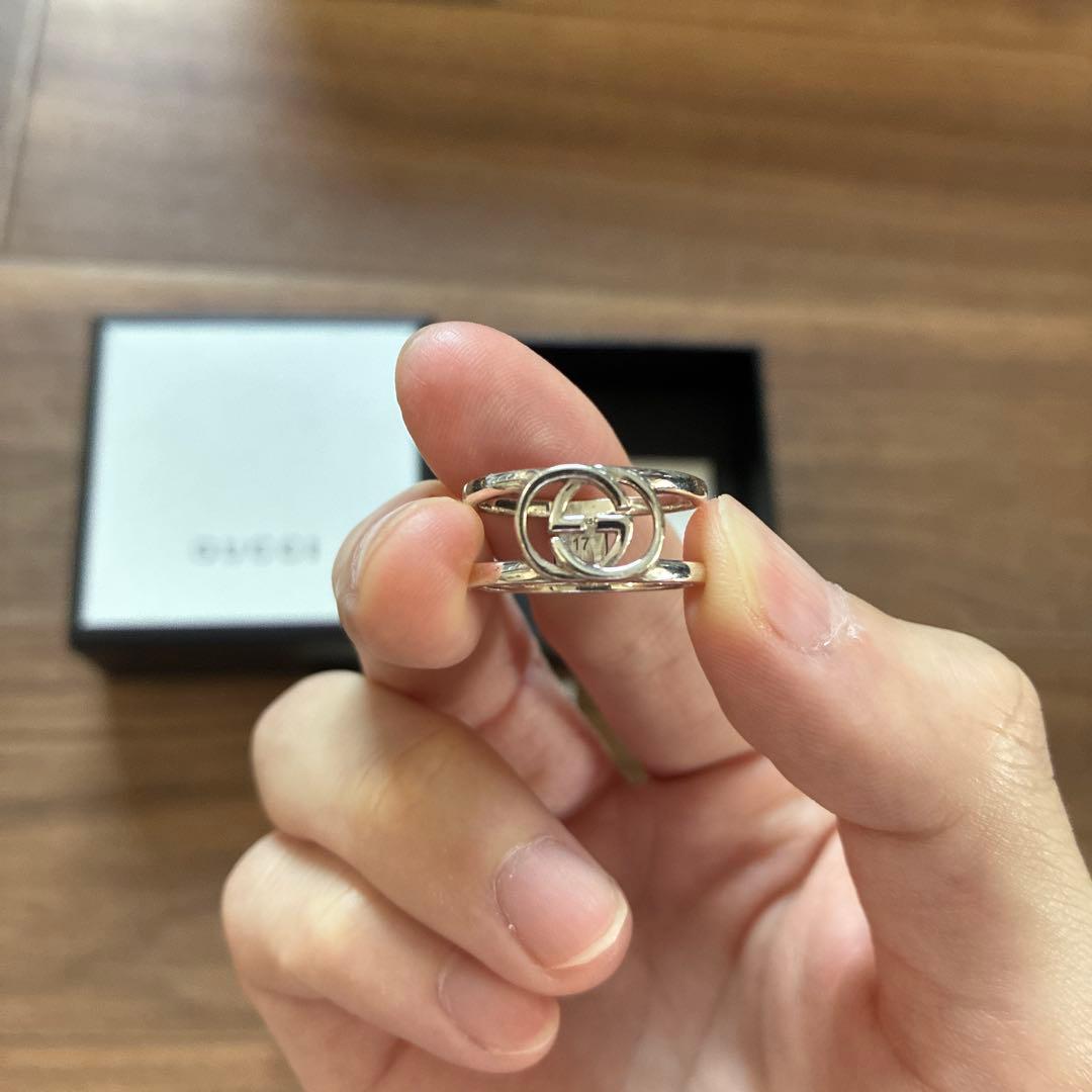 GUCCI ダブルGロゴ シルバーリング - GUCCI シルバー ダブルリング GG