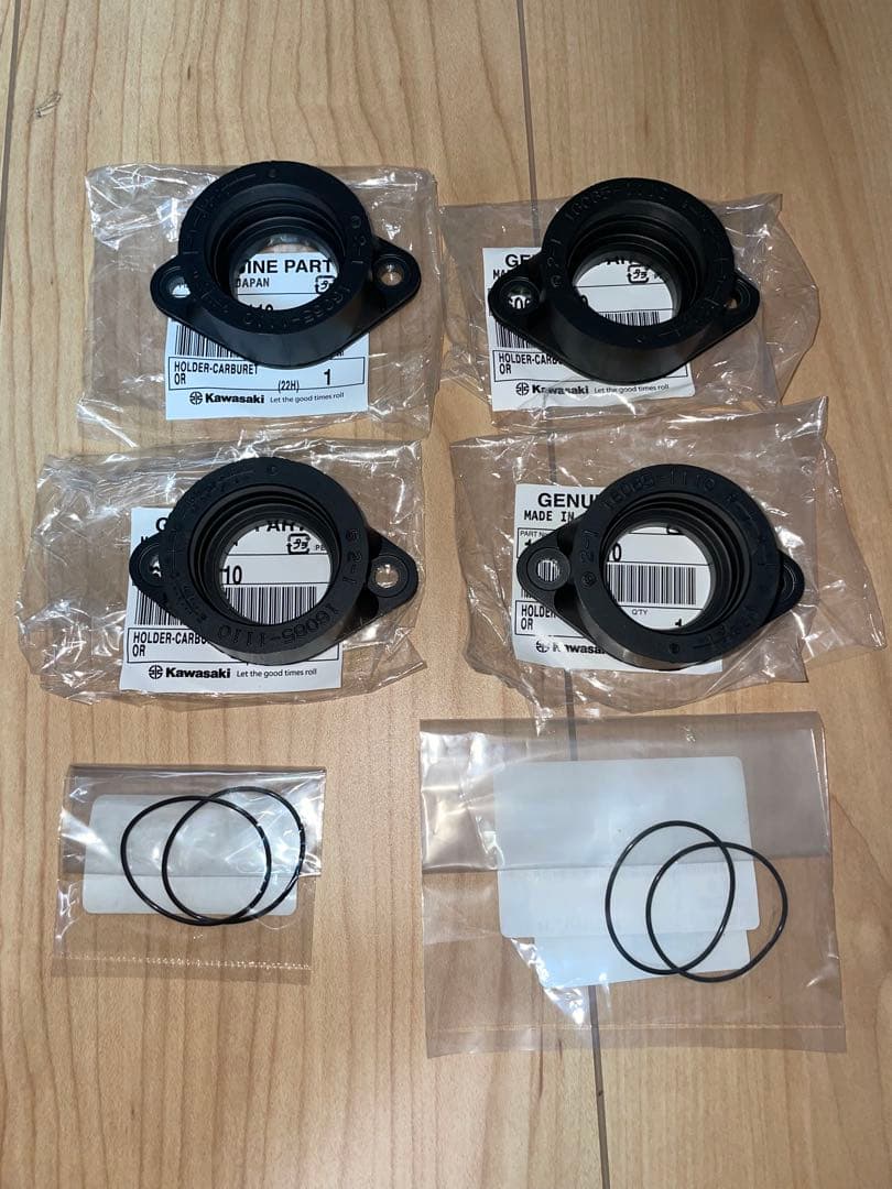 カワサキ純正新品 GPZ400F z400gp インシュレーターoリングセット Z400GP 純正キャブインシュレーター(12点) | KAWASAKI,Z400GP ('82