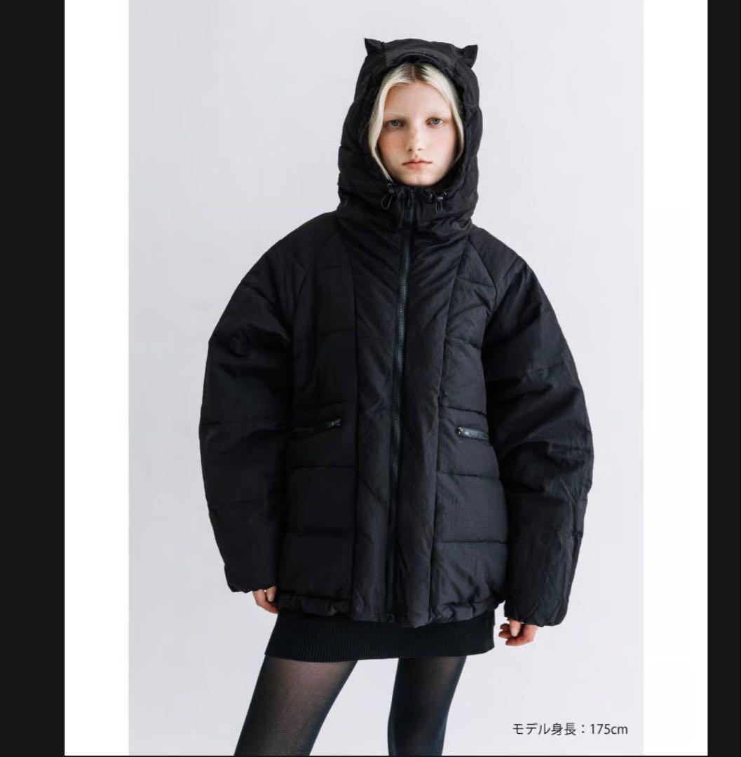 【撥水】猫耳ダウンジャケット【WCJ-JF-070BLK】