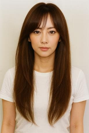 人毛　ウィッグ　人工皮膚付き　ブラウン　スーパーロング　Ｍサイズ