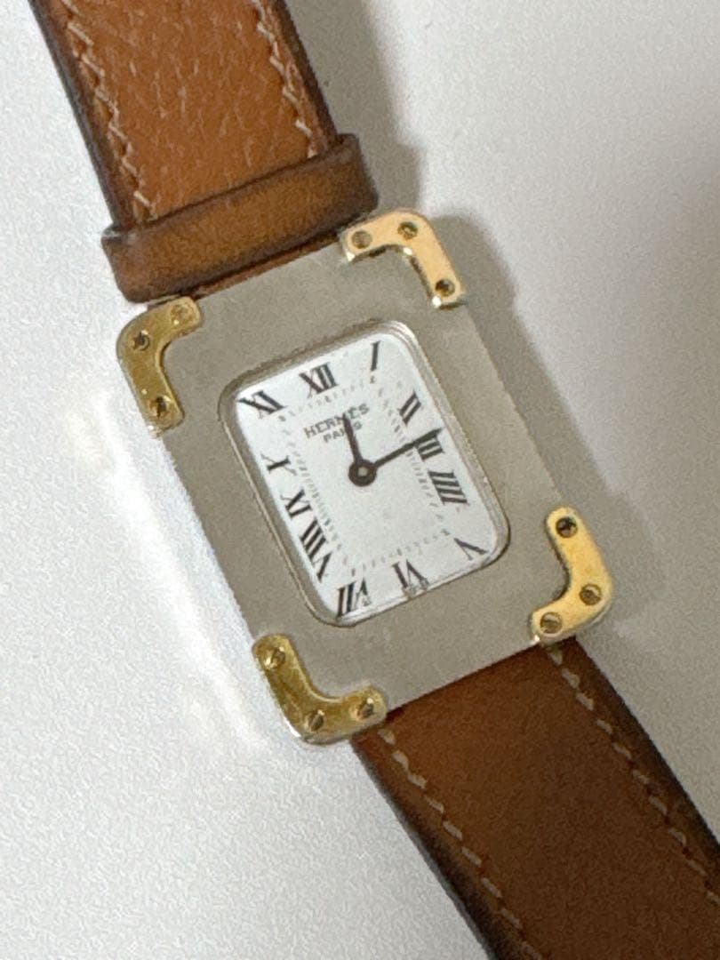 HERMES エルメス レディース腕時計 クロアジュール QZ レザーベルト