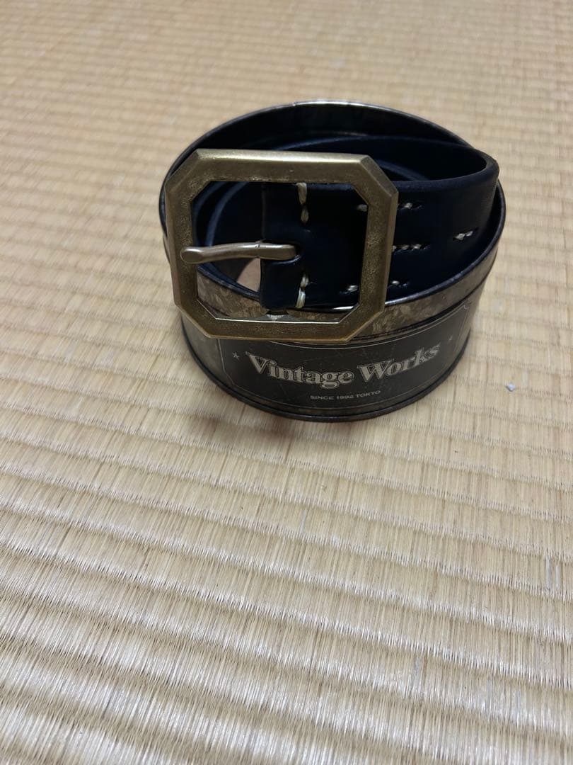 Vintage Works 黒レザーベルト DH5684