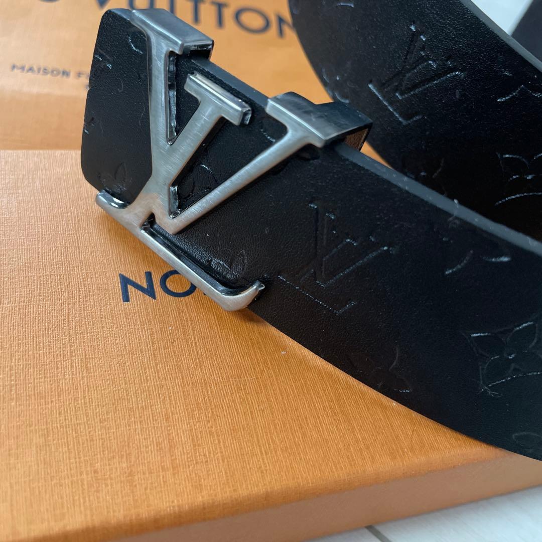 ブラック レザー ベルト　モノグラム　リバーシブル　ラスト一点！