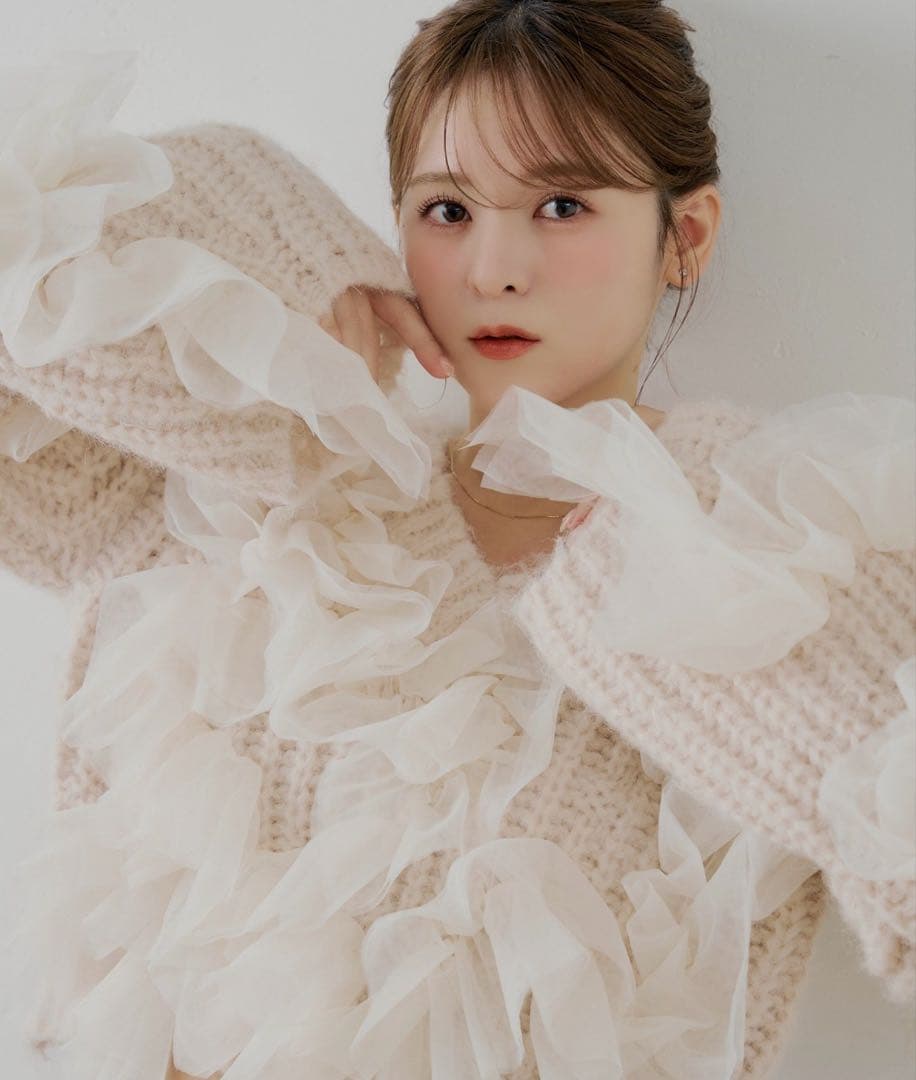 【SALON by Chico】ランダムチュールドッキングニット ピンク 新品♡ SALON by Chico】ランダムチュールドッキングニット ピンク - メルカリ