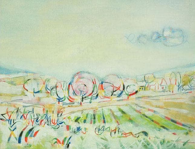 絵画 インテリア 絵 油絵 F4-080311 風景 畑と木 Amazon.co.jp: LUHSICE絵画 インテリア 「太陽とひまわり畑の丘と