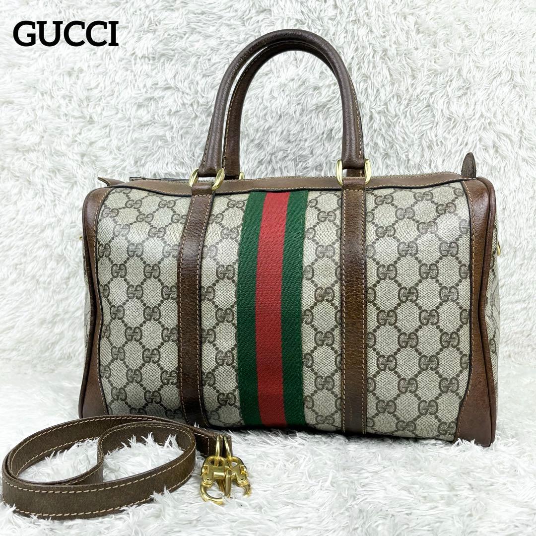 【美品】オールドグッチ シェリーライン GGスプリーム ボストンバッグ 2way