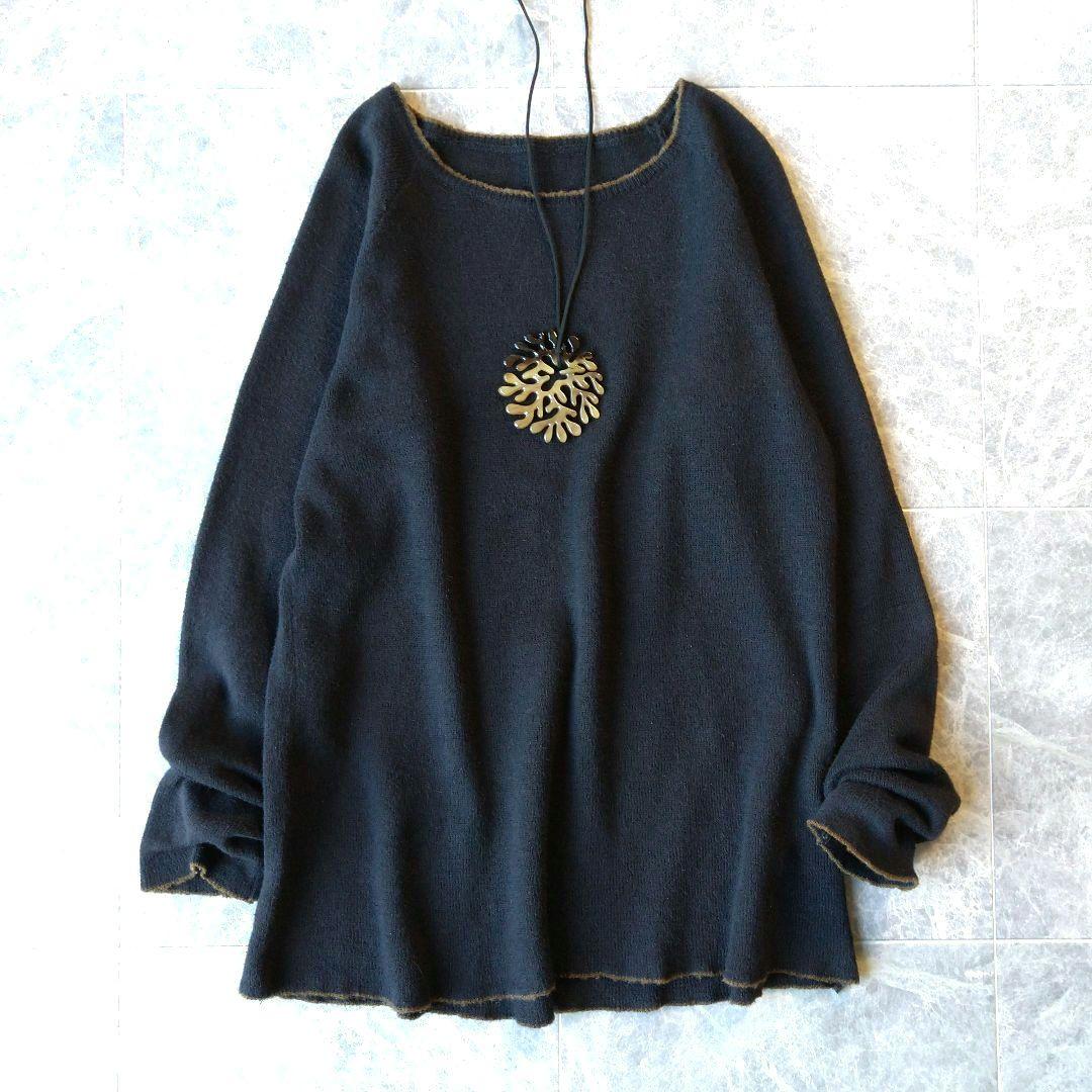 586 コスモス様 ヨーガンレール コットン アルパカ クルーネック ニット