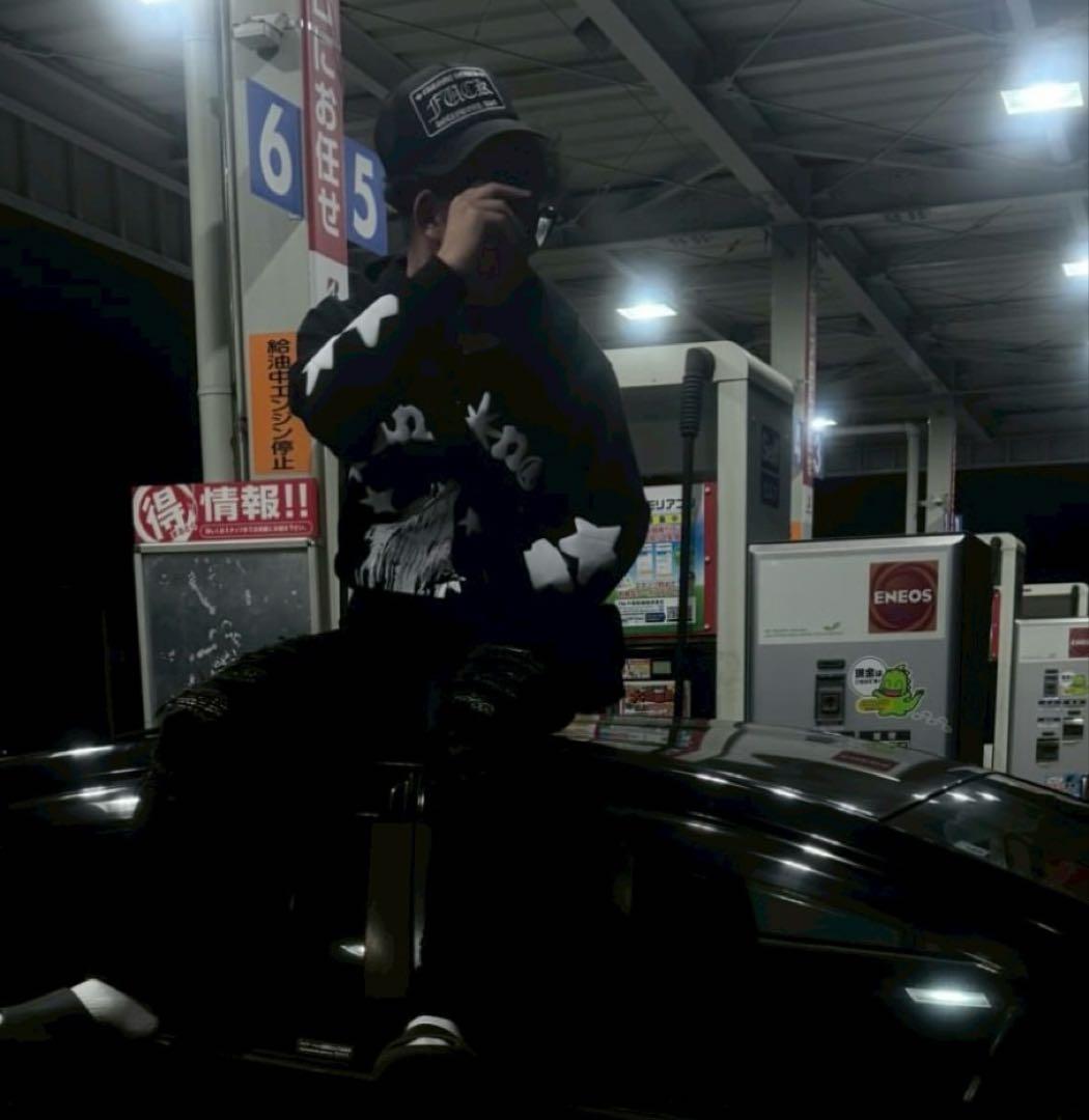 333UnionスターフーディーブラックS