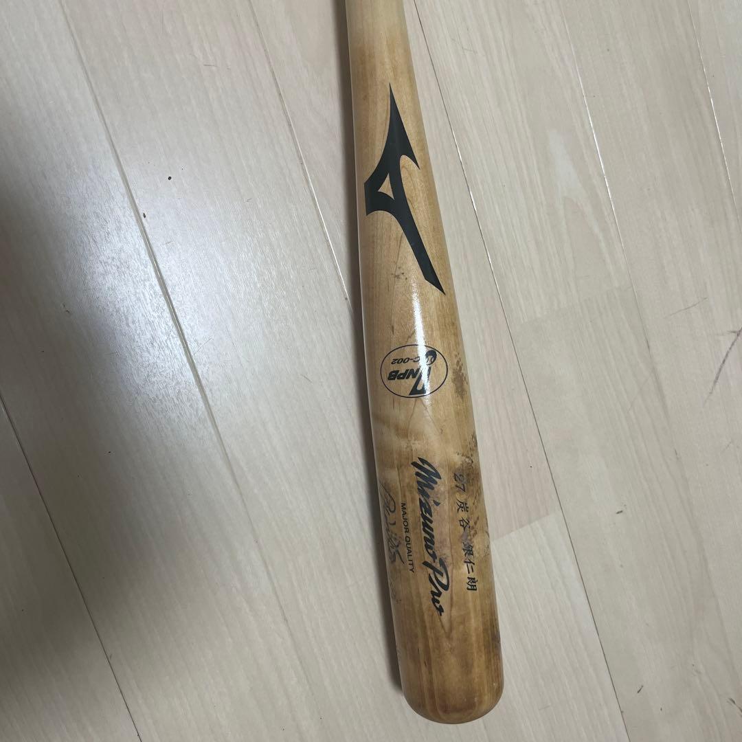 炭谷銀仁朗　バット　サイン入り