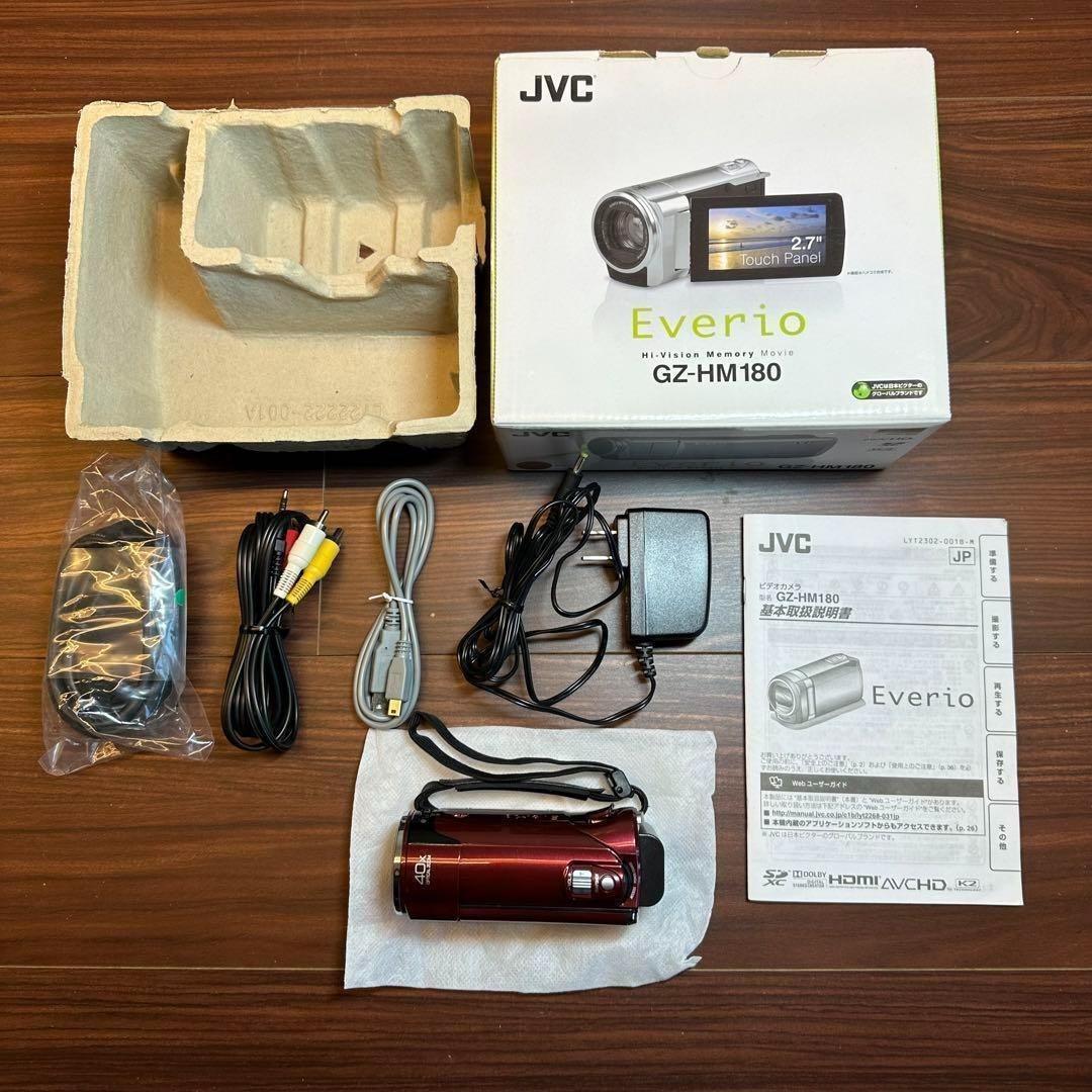 JVC Everio GZ-HM180-R ビデオカメラ 動作確認済み 0425