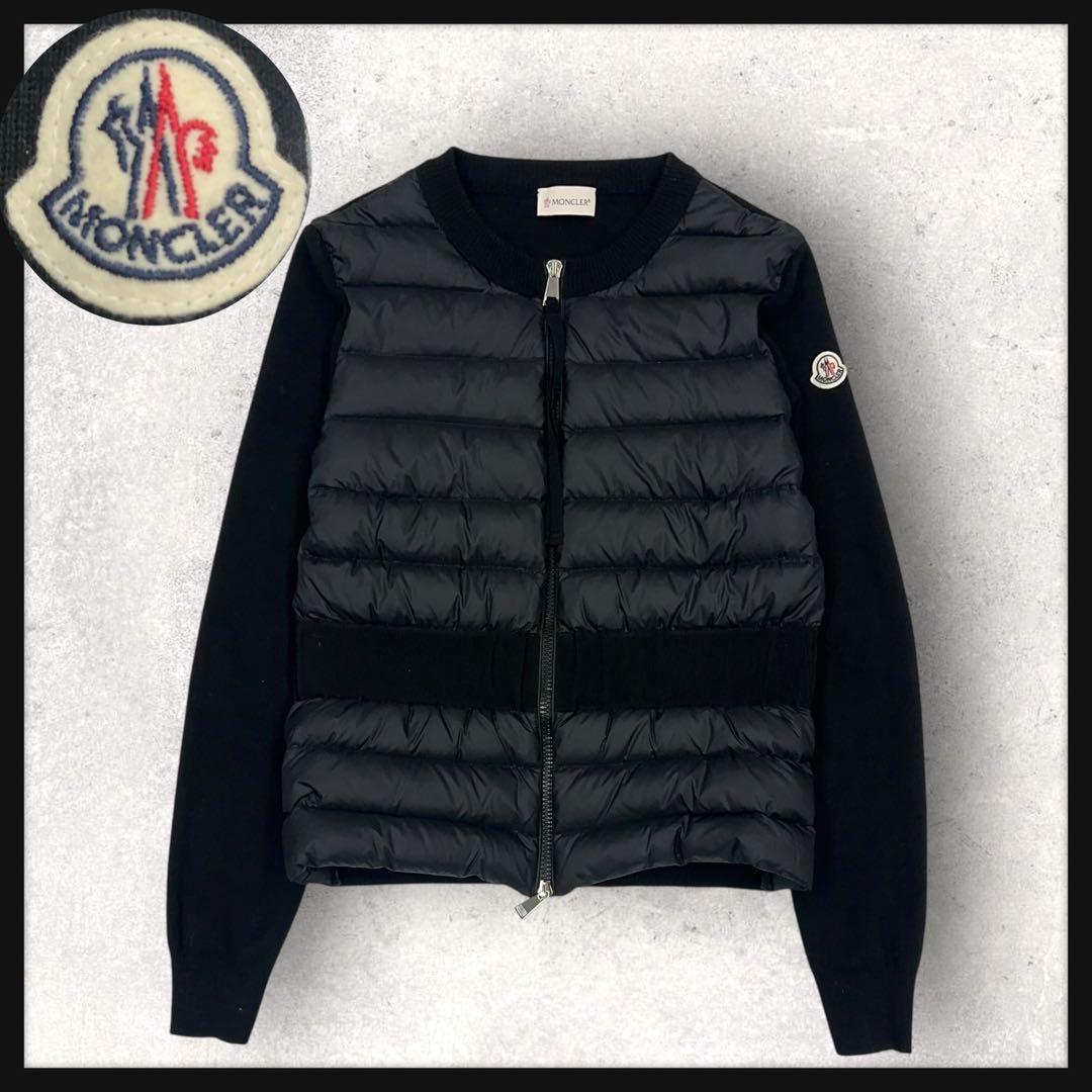 【美品・QR鑑定済み】モンクレール　ニット × ダウンジャケット　ハイブリッド黒