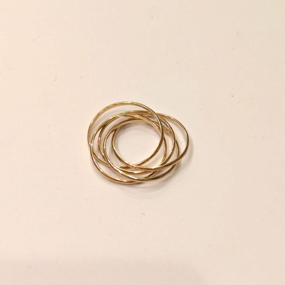 RAPA K18 イエローゴールド クインテット 5蓮 リング 10号