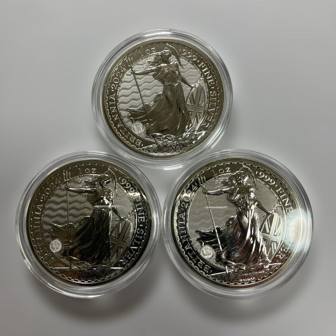 2024年ブリタニア1オンス銀貨3枚