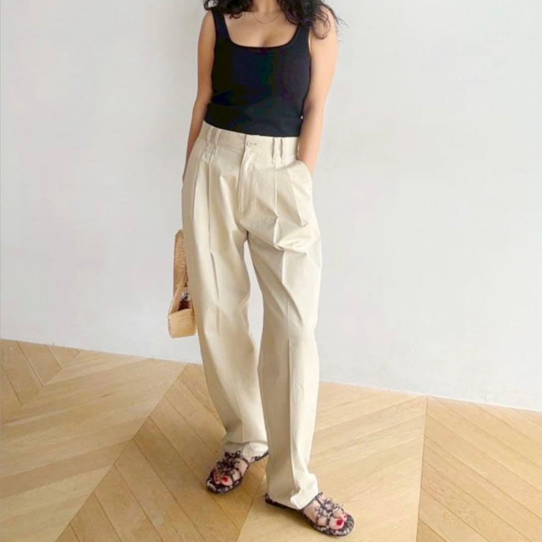 ♡searoomlynn♡ 2tuck 2loopテーパードコットンパンツ searoomlynn♡2tuck 2loopテーパードコットンパンツ - メルカリ