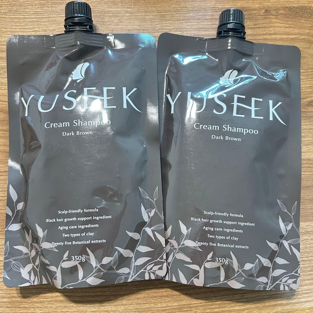 【新品未開封】YUSEEK クリームシャンプー ダークブラウン 2袋セット 白髪