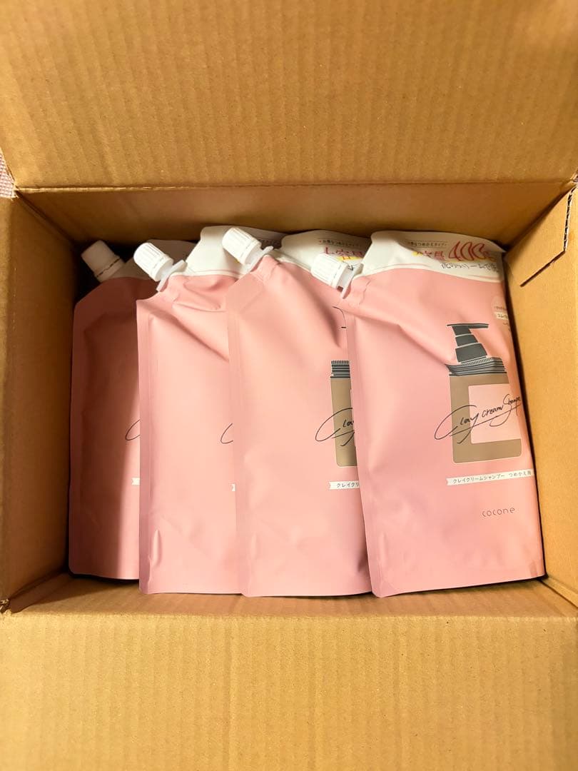 ココネクレイクリームシャンプー詰替4個セット cocone ココネ クレイシャンプー 詰め替え クリーム 400g 泥 : これが