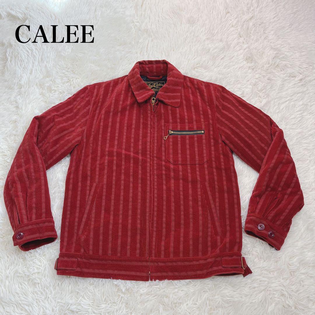 【美品】CALEE コーデュロイブルゾン　ストライプ レッド　サイズM