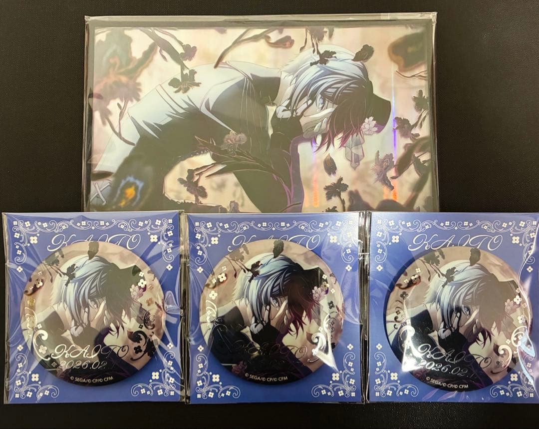 プロセカ　KAITO アクリル色紙　缶バッジ　D