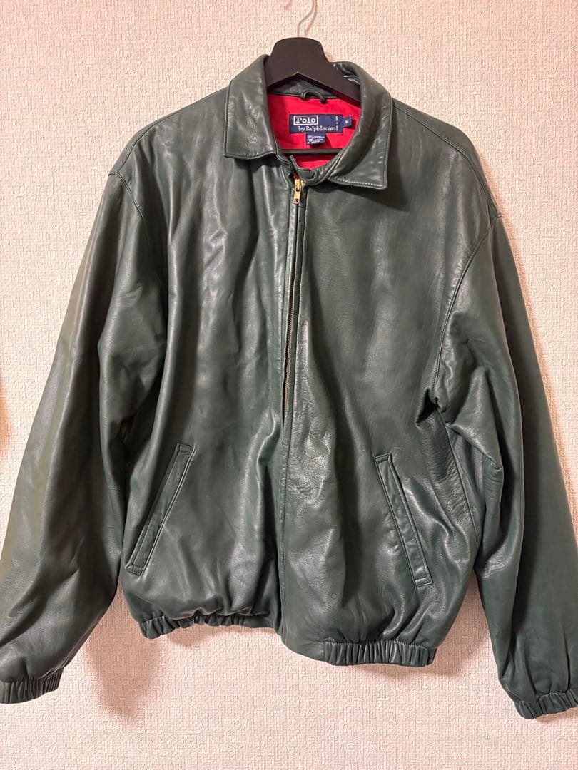 Polo by Ralph Lauren グリーン ラムレザージャケット M