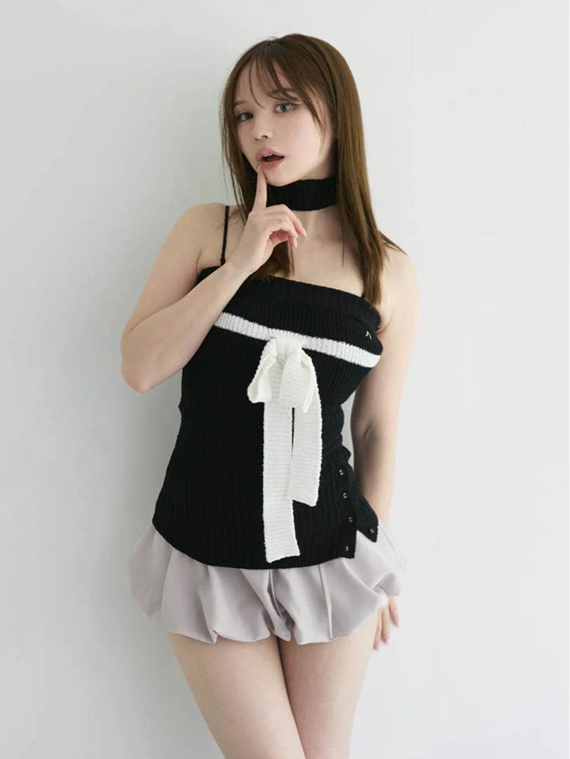 トップス andmary_candice ribbon bare tops