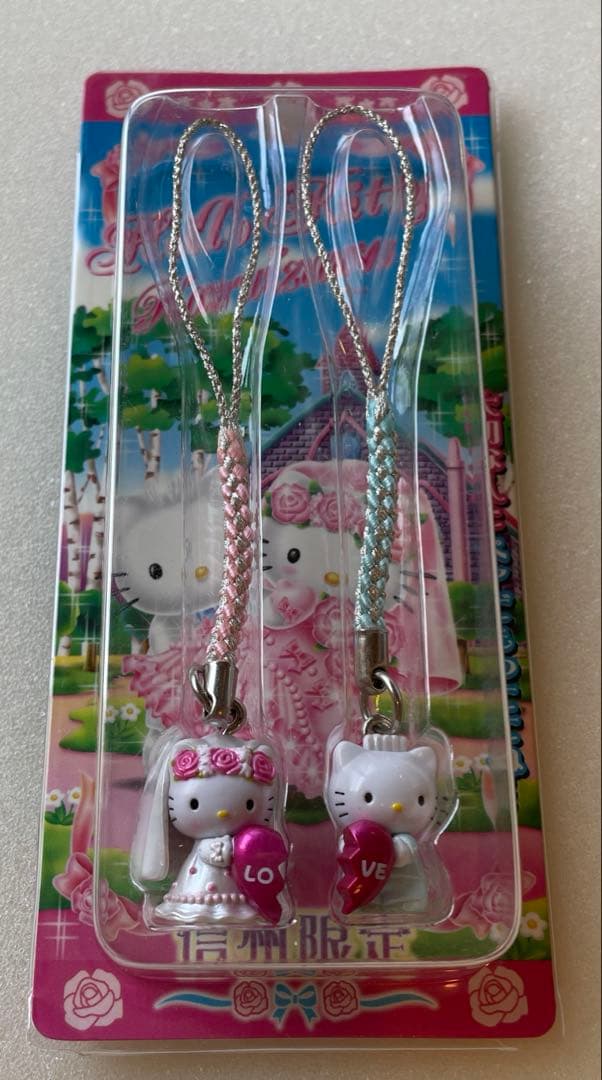 ハローキティ　ストラップ　信州限定　軽井沢ウエディング ご当地キティ 信州限定 軽井沢 ウエディング ハローキティ 根付 - メルカリ