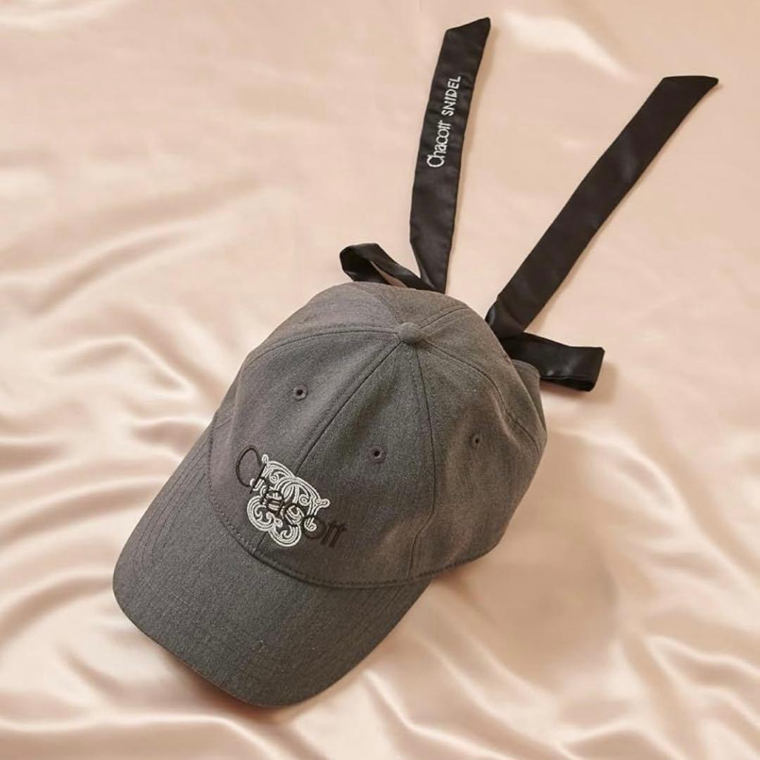 Snidel × Chacott リボン付きグレーキャップ