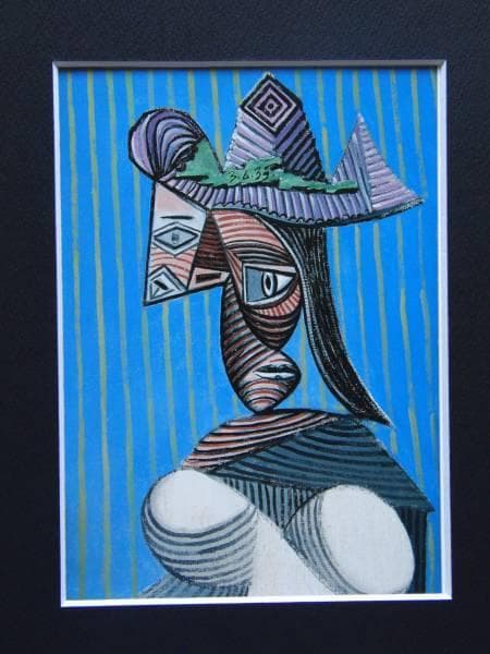 パブロ・ピカソ、【縞の帽子をかぶった女の胸像】、希少画集画