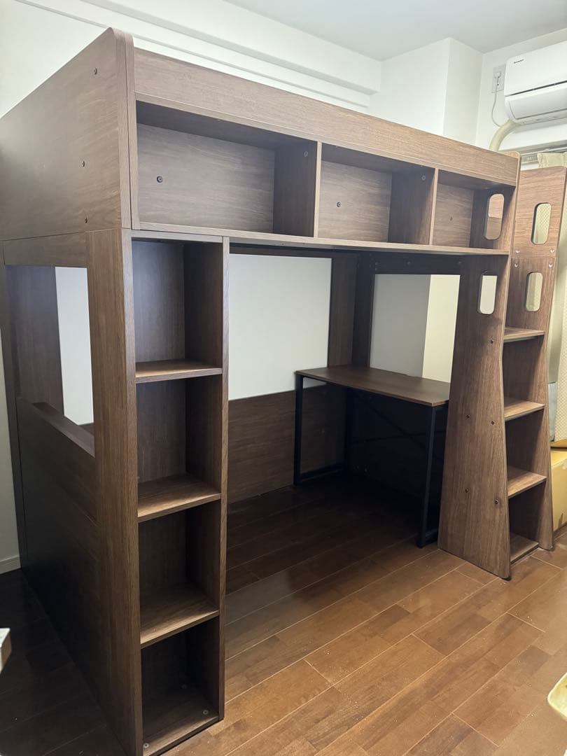 【引き取り希望】Ashby ブラウン ロフトベッド ハイタイプ デスク付き