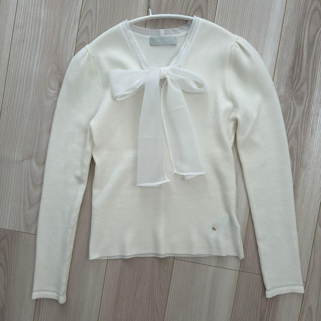 新品未使用 CELFORD☆シルクブレンドボウタイニットプルオーバー