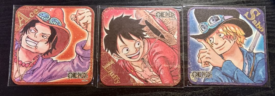 ONEPIECE アートコースター BOX 特典 ルフィ エース サボ