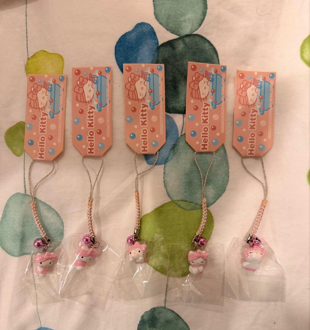 【新品未開封】ハローキティ バスタイム お風呂 根付 ストラップ 5点 新品未開封】ハローキティ バスタイム お風呂 根付 ストラップ 5点