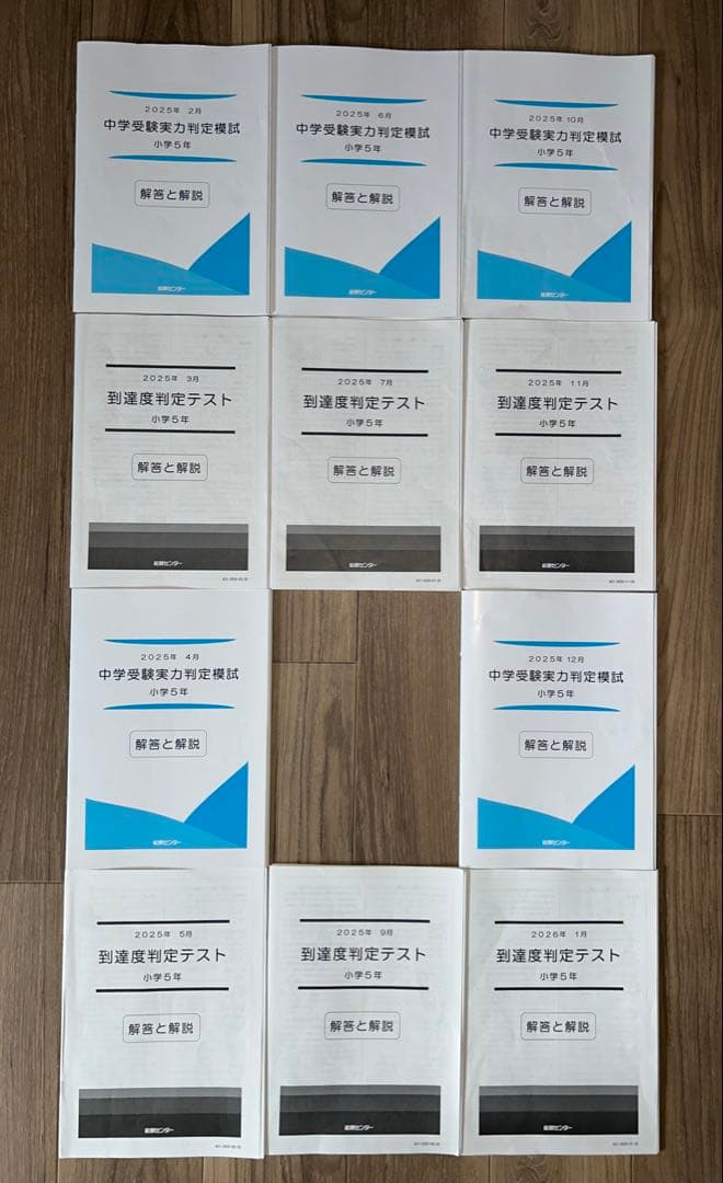 能開センター2025年度小5 実力判定テスト・到達度判定テスト 1年分