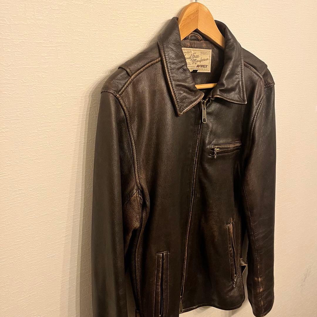 AVIREXシングルライダース•ゴートスキン•革ジャン•40サイズ