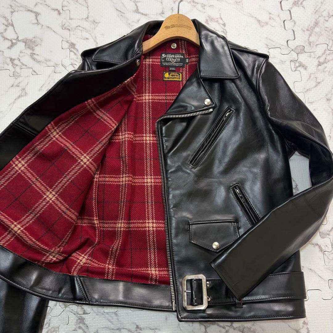 極美品✨ schott ライダースジャケット　613SJH 馬革　黒　40
