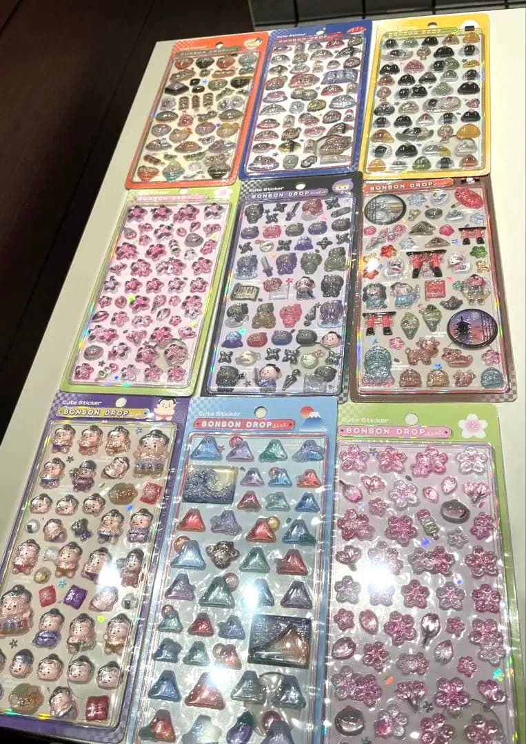 ボンボンドロップシール　和柄　9セット　正規品 Q-LiA（クーリア） 正規品 ボンボンドロップシール 和柄 シール 忍者