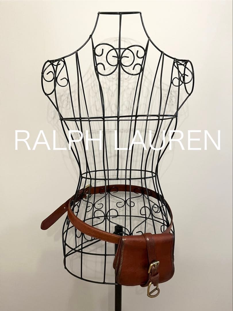 希少✨ Ralph Lauren ヴィンテージ 牛革 ベルト バッグ ブラウン