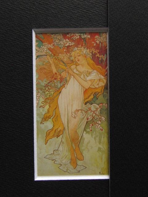 アルフォンス・ミュシャ、春、連作〈四季〉より、希少な画集より