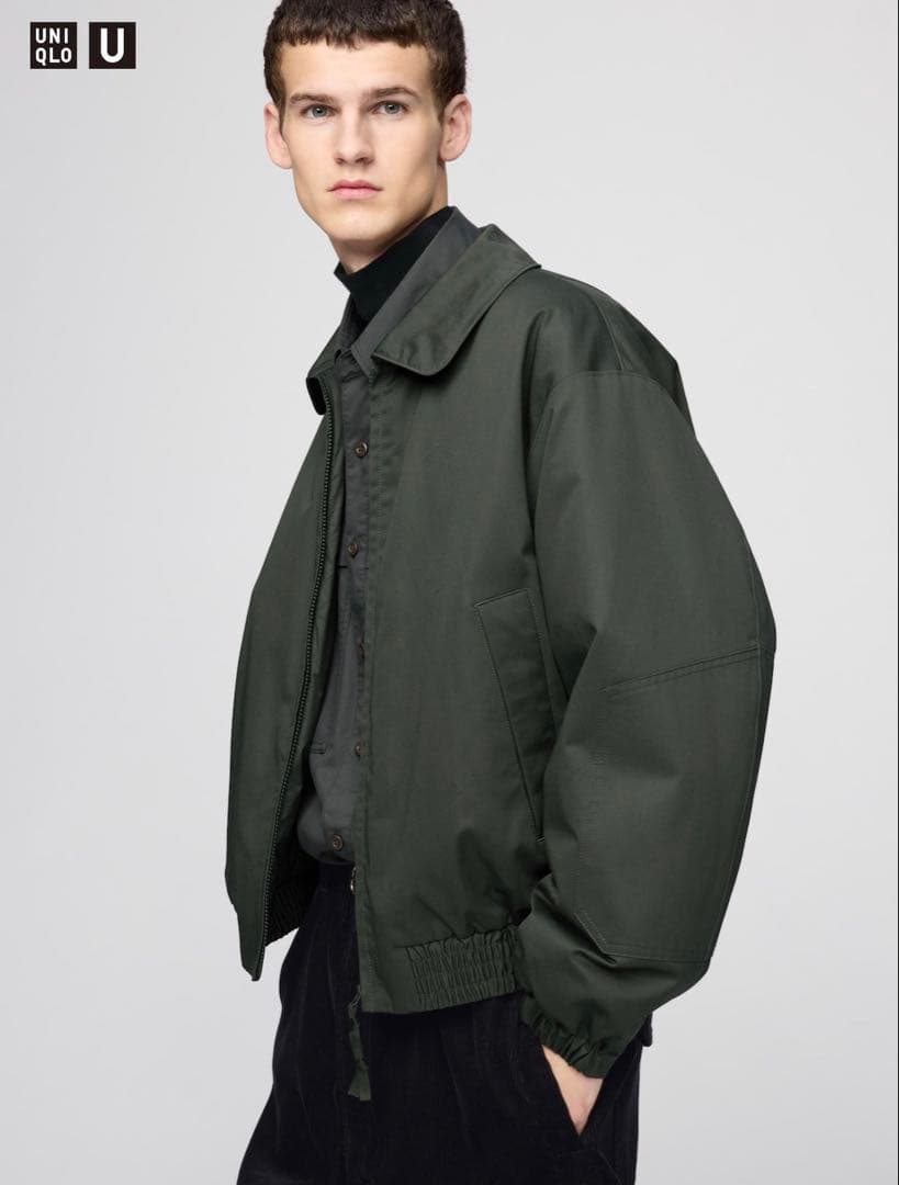 UNIQLO U パフテックショートブルゾン OLIVE Lサイズ