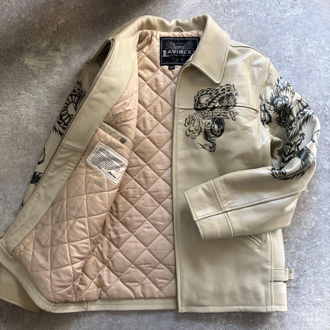 極美品✨ XL相当 300着限定 AVIREX ドラゴン オールレザージャケット