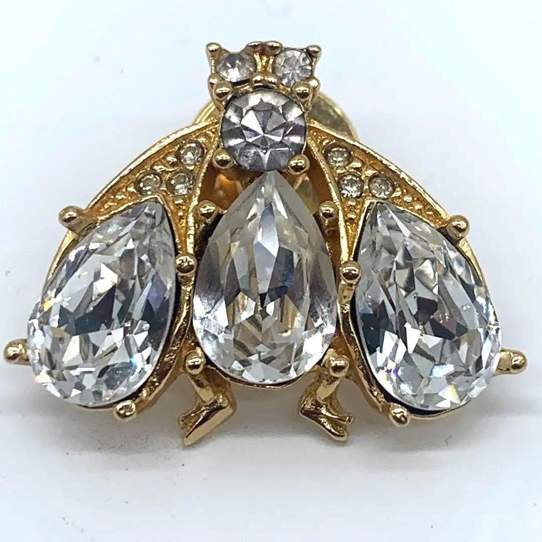 クリスチャンディオール 蜂モチーフ ブローチ ゴールド ラインストーン クリスチャンディオール 蜂モチーフ ブローチ ゴールド ラインストーン