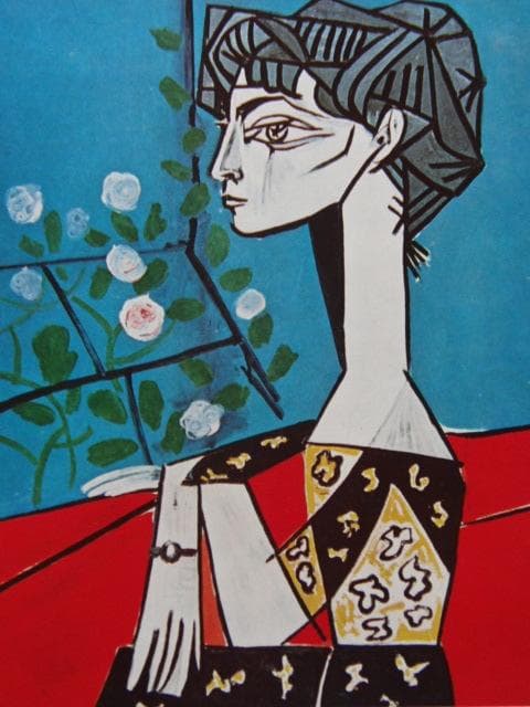 パブロ・ピカソ、Portrait of J. R. with Roses Portrait of a young girl with a bouquet of roses, V.HUGON, 1896