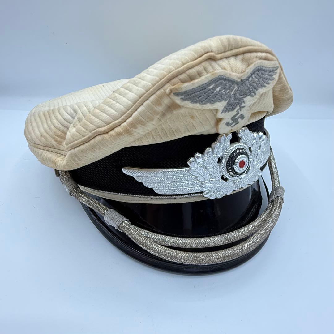 ⭐️希少⭐️ 空軍 士官用制帽 鷲章 58 白地 ヴィンテージ 軍物 ミリタリー